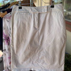 Size 4, Tan Talbots Midi Skirt
